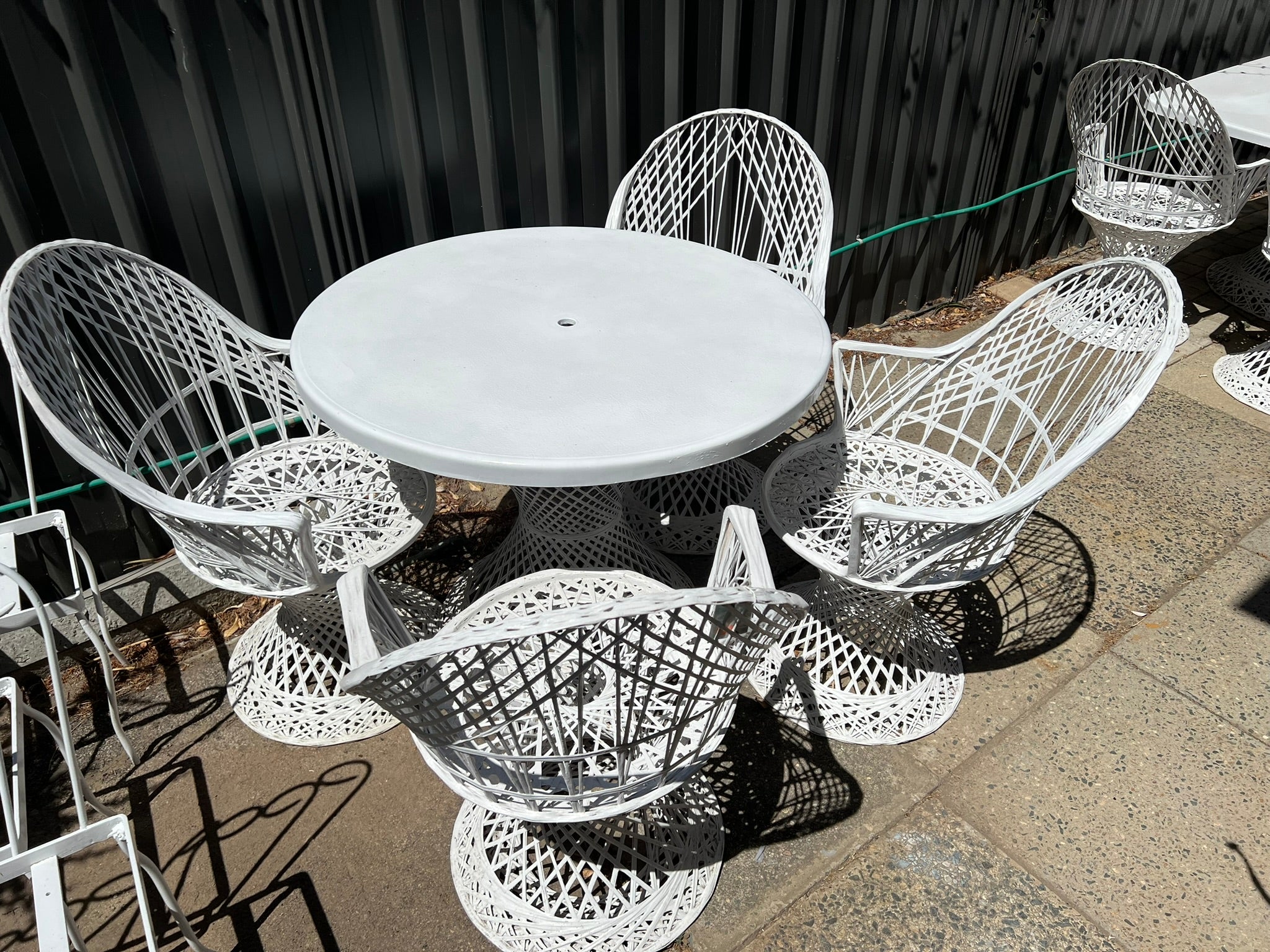 Vintage spun fiberglass patio set sale